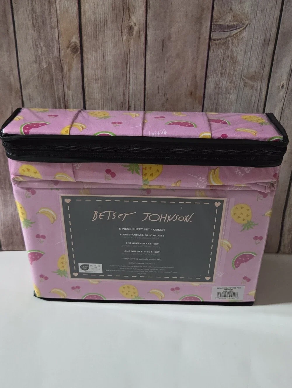 Betsey Johnson Fruit Print Queen 6-Piece Sheet Set NIP